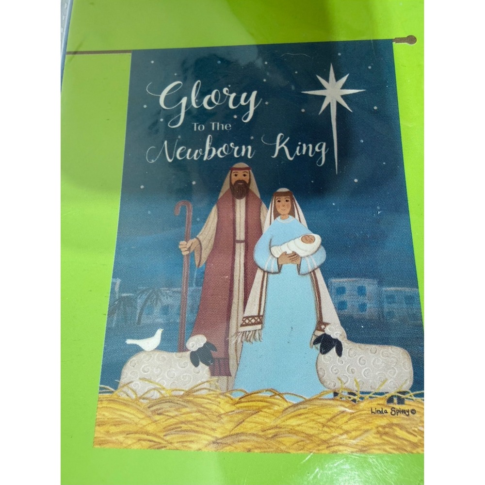 Rain or Shine Nativity Porch Flag 28x40 Glory To The Newborn King Linda Spivey